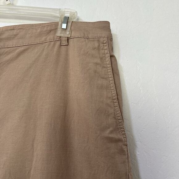 Eileen Fisher Cotton Hemp Cropped Straight Leg Pants Size L Tan Career Neutral - Picture 6 of 8
